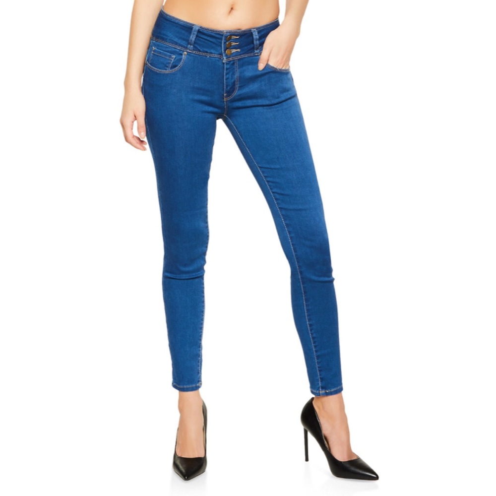 WAX 3 Button Push Up Skinny Jeans